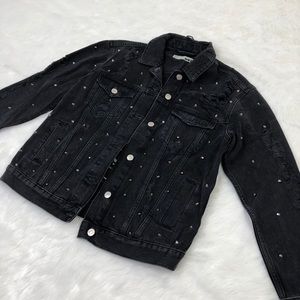 Topshop washes black denim jacket